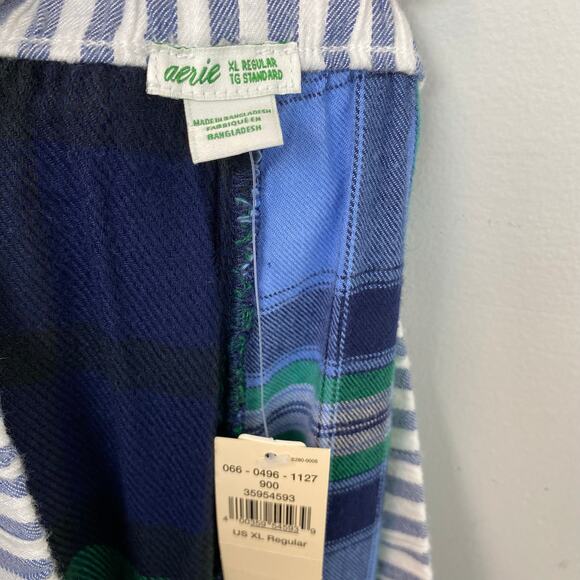 Aerie Plaid Patchwork Flannel Pajama Pants NWT XL Women’s - Picture 6 of 8
